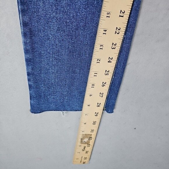 RSQ High Rise Straight Leg Jeans Womens 27 Blue Distressed Relaxed Casual Denim - Picture 9 of 15